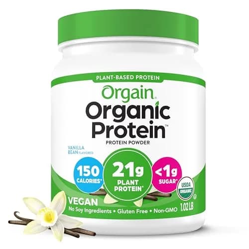Orgain Organic Vegan Protein Powder Vanilla Bean 463g (1.02 lb) | 21g Plant Protein Per Serving thumbnail 1