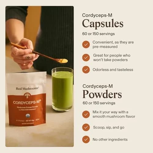 Real Mushrooms Cordyceps Mushroom Powder 60 Servings | Organic Energy & Wellness Support thumbnail 4