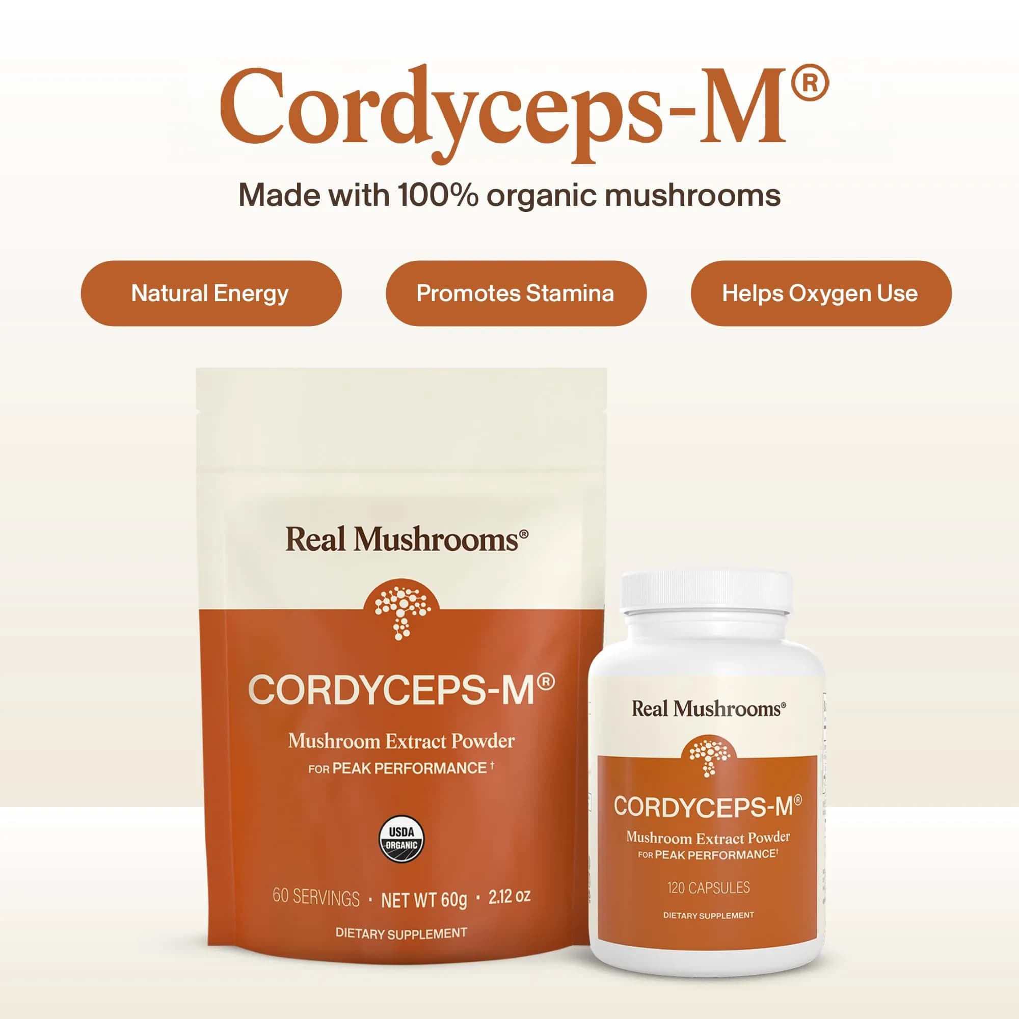 Real Mushrooms Cordyceps Mushroom Powder 60 Servings | Organic Energy & Wellness Support - view 2