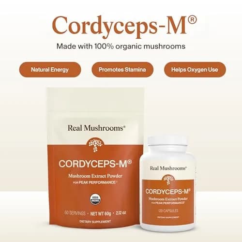 Real Mushrooms Cordyceps Mushroom Powder 60 Servings | Organic Energy & Wellness Support thumbnail 2