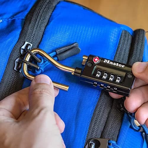 Master Lock TSA Approved Luggage Lock, 1-5/16 in. Wide, Black | Set Your Own Combination for Travel & Security thumbnail 3