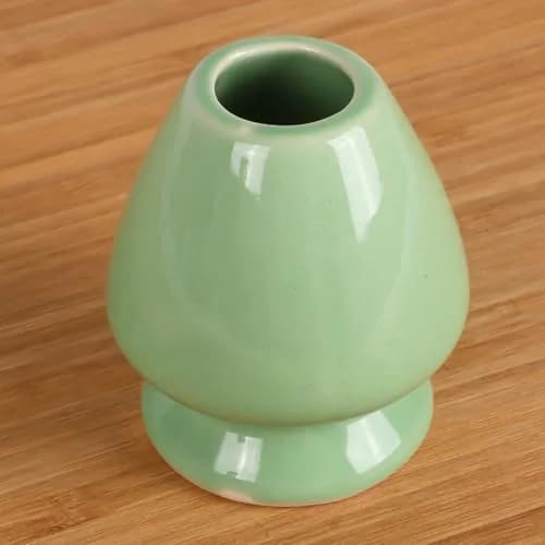 BambooMN Matcha Green Tea Whisk & Scoop Set | Traditional 4-Piece Kit with Light Green Holder thumbnail 2