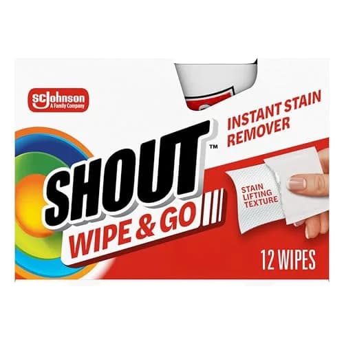 Shout Wipe & Go Instant Stain Remover Wipes 144 Count | Portable Stain Solution for On-the-Go Messes thumbnail 1