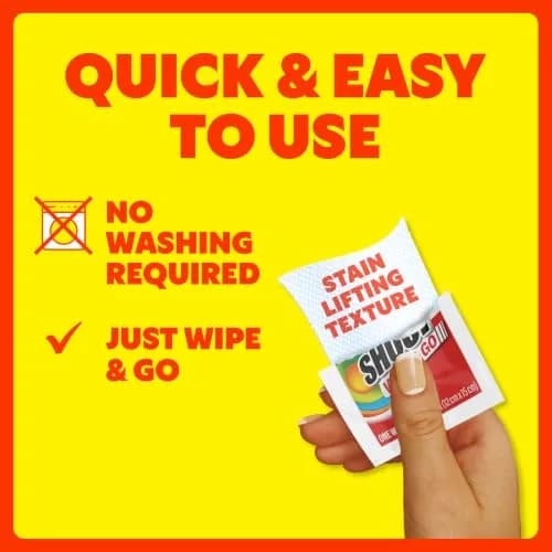 Shout Wipe & Go Instant Stain Remover Wipes 144 Count | Portable Stain Solution for On-the-Go Messes thumbnail 7