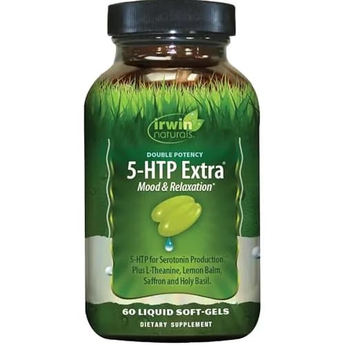 Irwin Naturals Double Potency 5-HTP Extra Mood Balance Formula | 60 Liquid Soft-Gels for Mood & Relaxation thumbnail 1