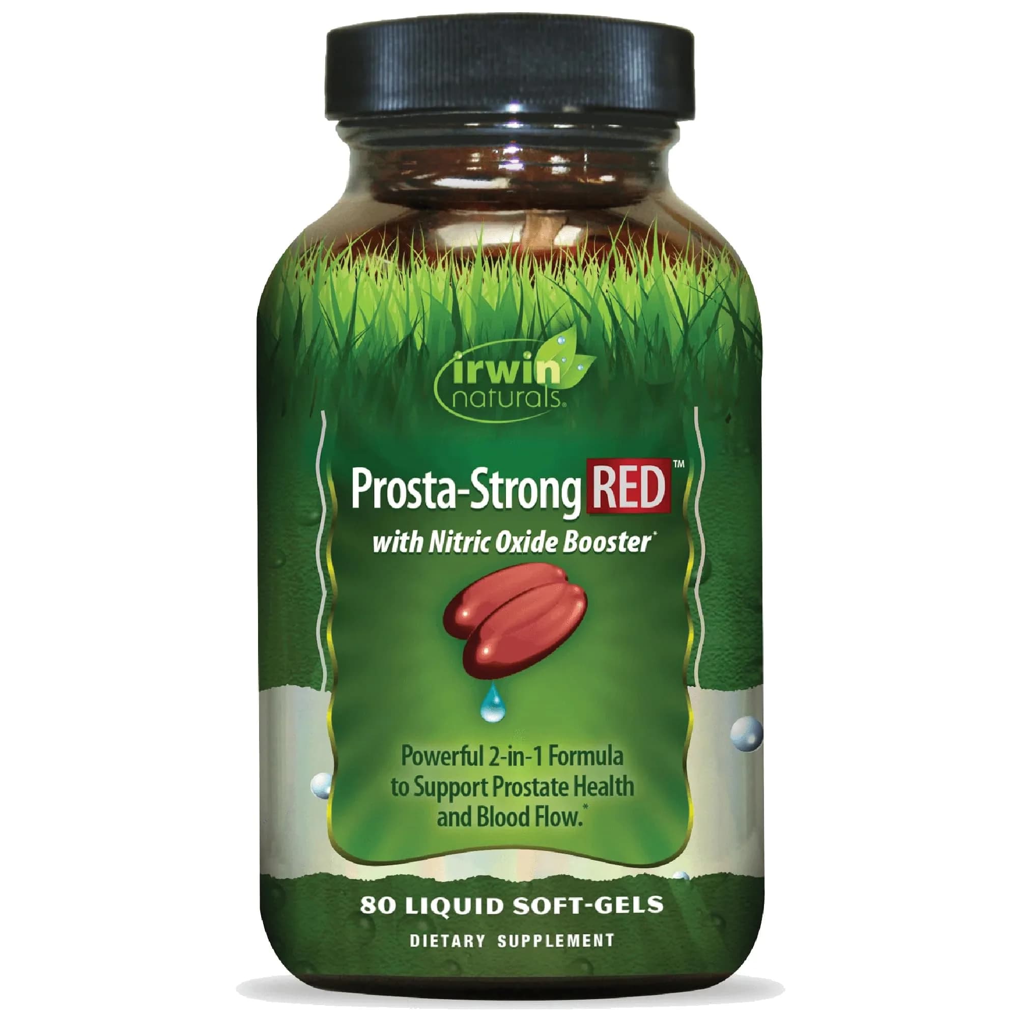 Irwin Naturals Prosta-Strong RED with Nitric Oxide Booster | 80 Softgels for Prostate & Blood Flow Support - main product image