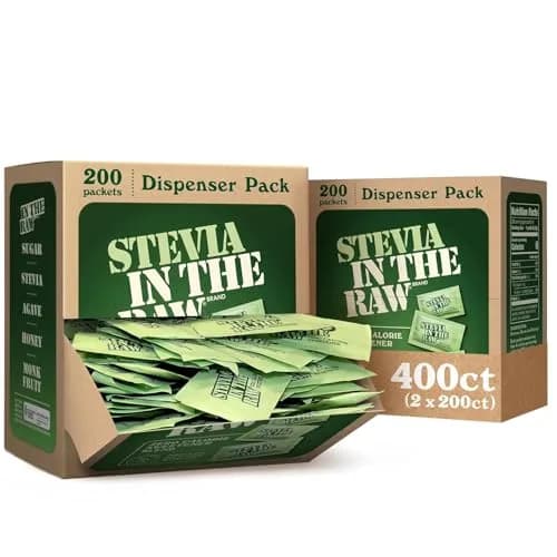 IN THE RAW Stevia Sweetener Packets 400 Count | Zero Calorie Plant-Based Sugar Substitute thumbnail 1