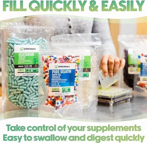XPRS Nutra Size 3 Empty Capsules 500 Count | Premium Gelatin Pills for DIY Supplements thumbnail 2