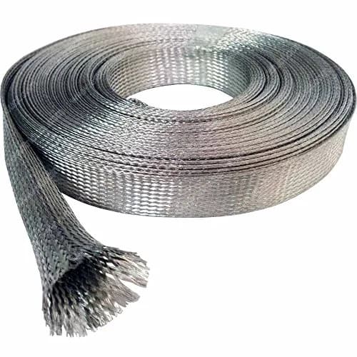 Electriduct 1/8" Tinned Copper Metal Braid Sleeving 25 Feet | Flexible EMI RFI Shielding Wire Mesh thumbnail 3