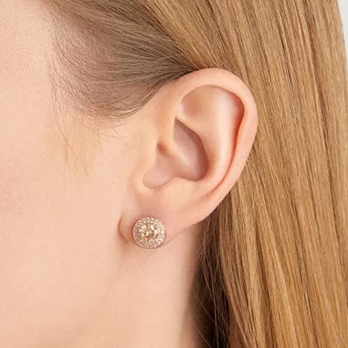 Morgan & Paige Silver 14k Rose Gold Plated CZ Round Halo Stud Earrings | Hypoallergenic, Gift-Ready (70-120 chars) thumbnail 2
