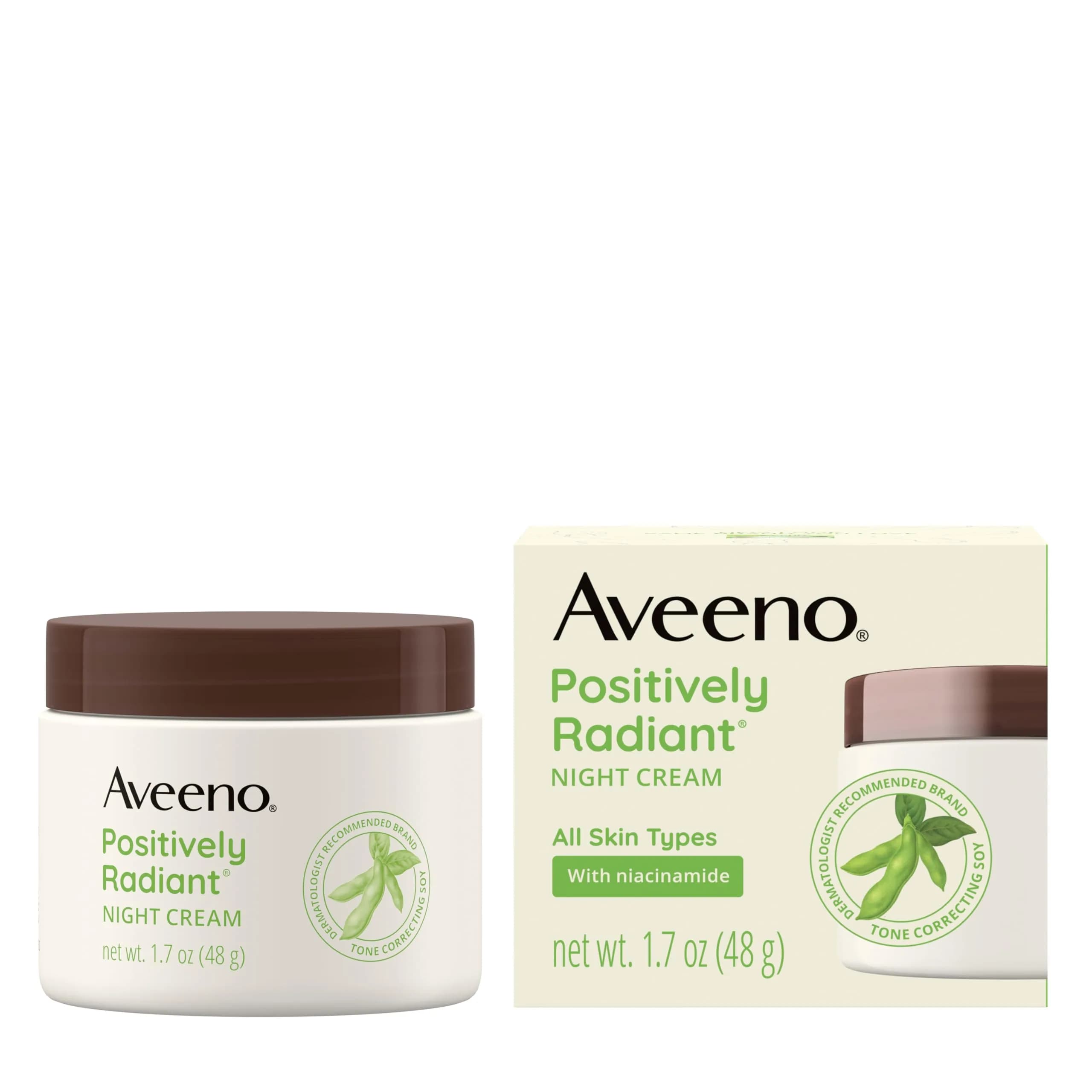 Aveeno Positively Radiant Night Cream 50ml (1.7 Fl Oz) | Evens Skin Tone & Texture - view 9
