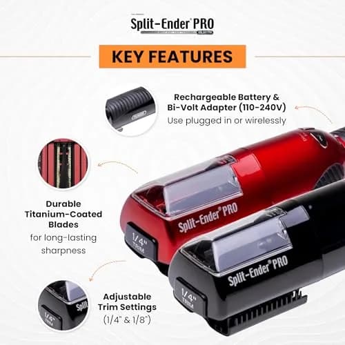 Split-Ender PRO Hair Trimmer - Cordless Professional Hair Tool for Damaged & Frizzy Hair | Black thumbnail 6
