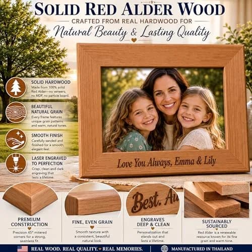 CustomGiftsNow First My Brother Forever My Friend 4x6 Inch Wood Picture Frame | Classic Wall & Tabletop Gift thumbnail 3