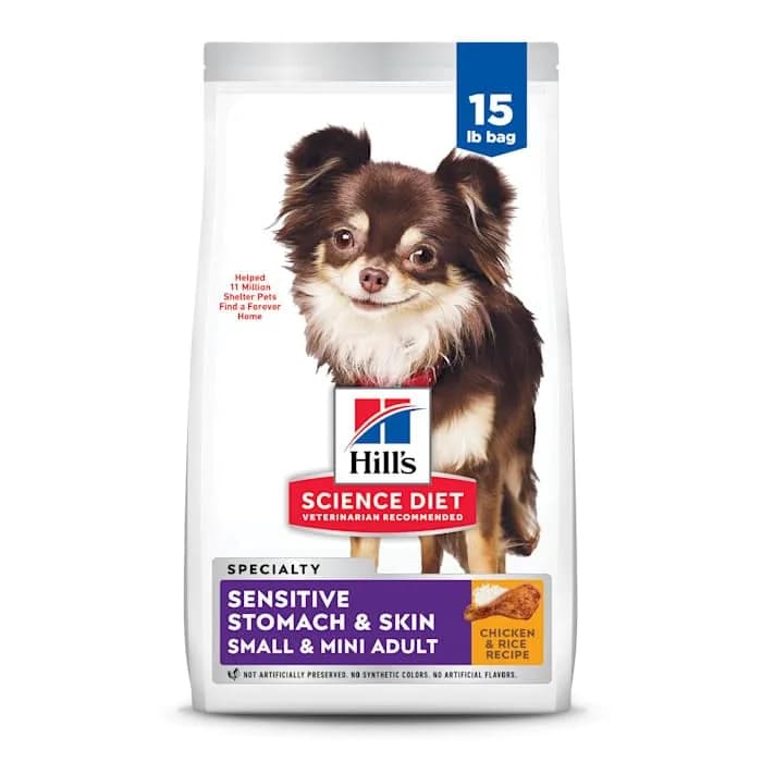 Hill's Science Diet Sensitive Stomach & Skin Small & Mini Dry Dog Food, 6.8 kg (15 lb) | Veterinarian Recommended for Digestive & Skin Health thumbnail 4