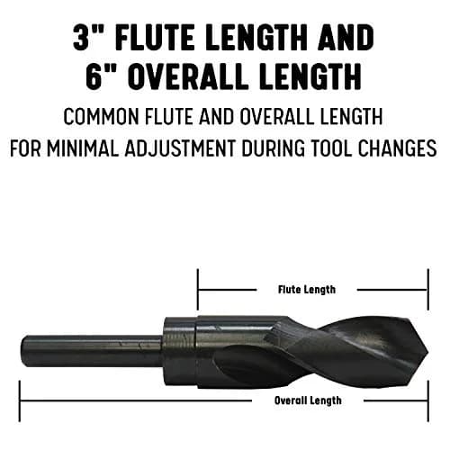 Drill America DWDRSD34X51/64 51/64" Reduced Shank High Speed Steel Drill Bit with 3/4" Shank | Precision Ground, Black Oxide Finish thumbnail 5