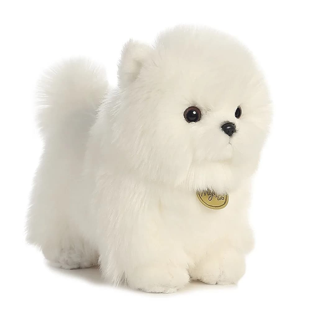 Aurora Miyoni Tots 8.5" Pompom Pup Plush Toy | Hand-stitched, Bean Pellets, Unisex