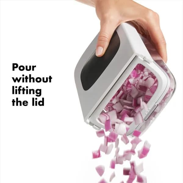 OXO Good Grips Vegetable and Onion Chopper with Easy Pour Opening, 1L (1.06 Qt) | Manual Kitchen Tool for Onions, Vegetables, and Fruits thumbnail 2