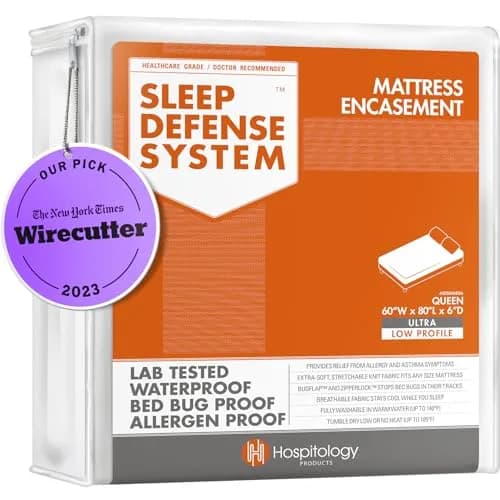 HOSPITOLOGY PRODUCTS Mattress Encasement Queen Waterproof Hypoallergenic | Ultra-Low Profile 6" thumbnail 1