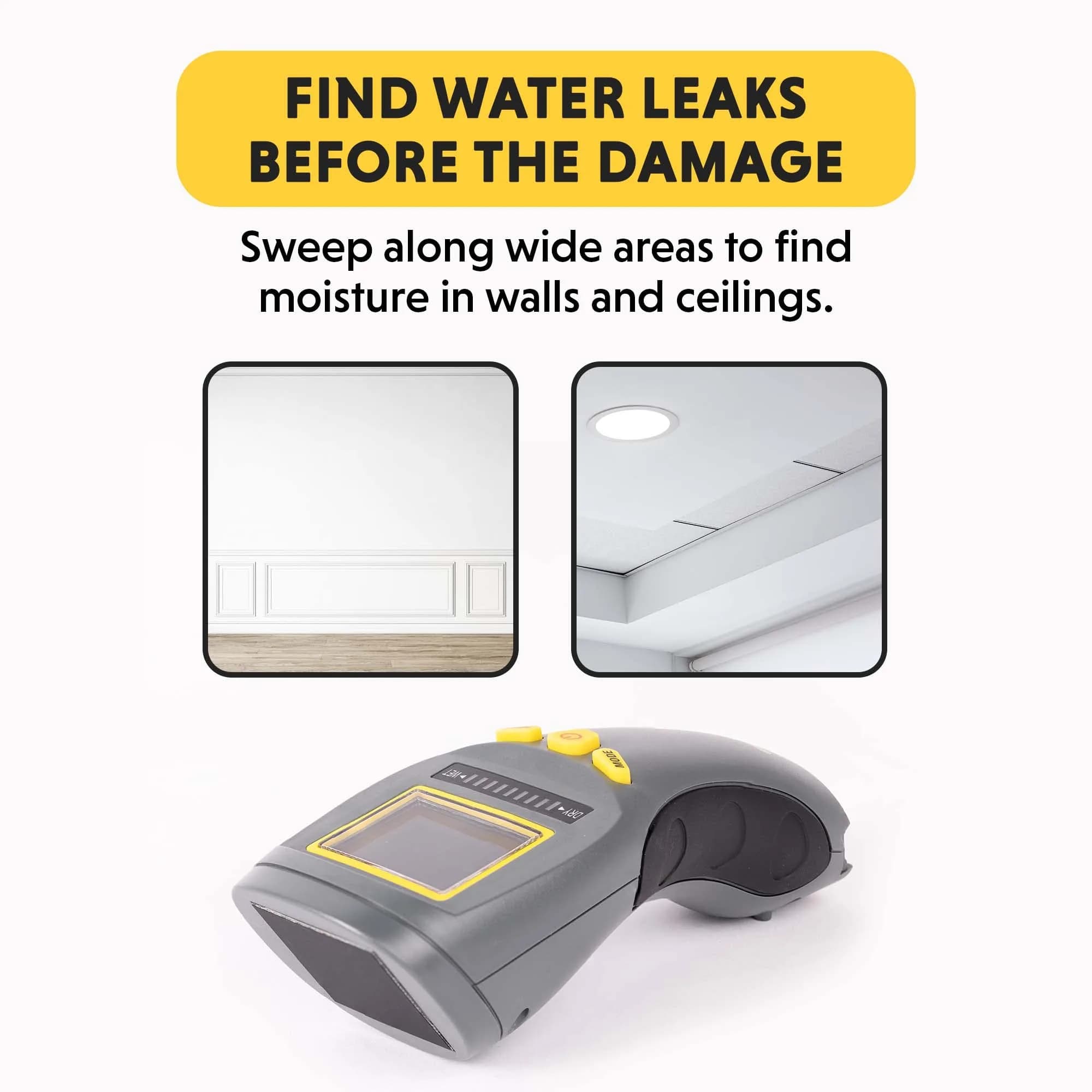 General Tools MM8 Pinless Moisture Meter | Detects Wood, Walls, Mold Up to 19mm Deep - view 4