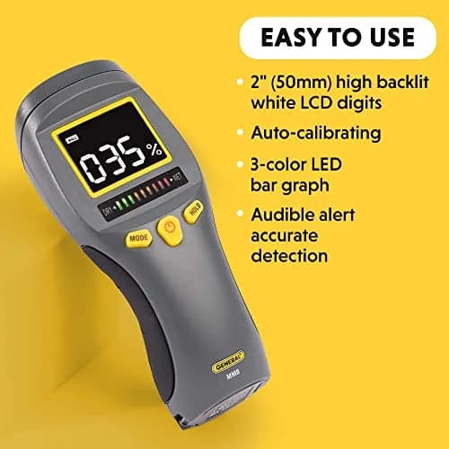 General Tools MM8 Pinless Moisture Meter | Detects Wood, Walls, Mold Up to 19mm Deep thumbnail 3