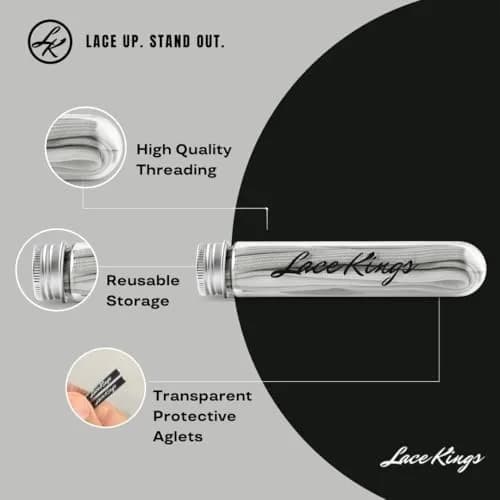 Lace Kings Flat Shoelaces Light Grey 27in | Stylish & Durable Athletic Laces thumbnail 2