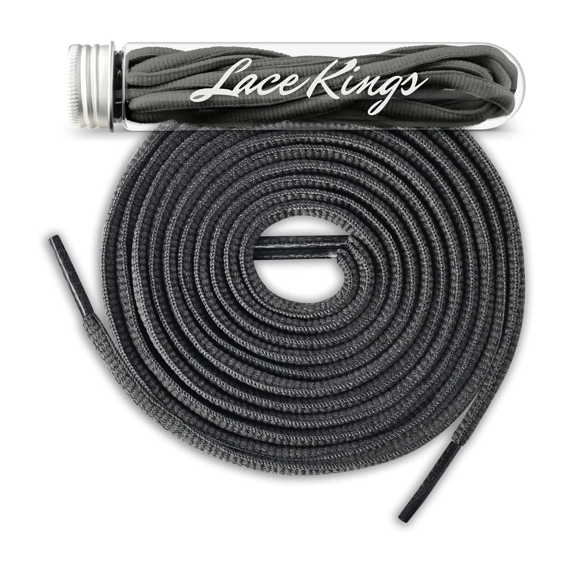 Lace Kings Oval Shoelaces Dark Grey 36in | Stylish Athletic Replacement