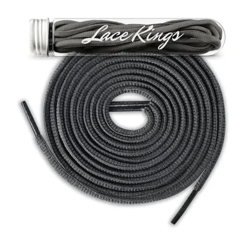 Lace Kings Oval Shoelaces Dark Grey 36in | Stylish Athletic Replacement thumbnail 1