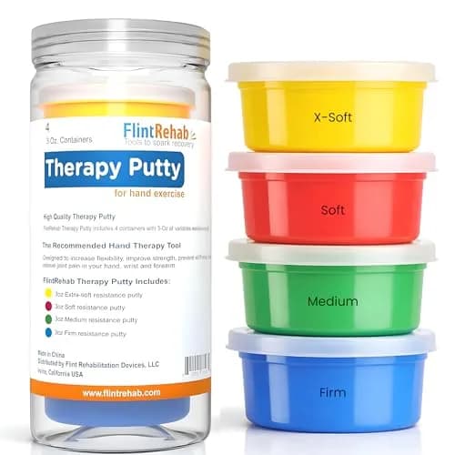FlintRehab Therapy Putty for Teens & Adults (12 oz Total, 3 oz Each) | 4 Resistance Levels for Hand Strengthening & Stress Relief thumbnail 1