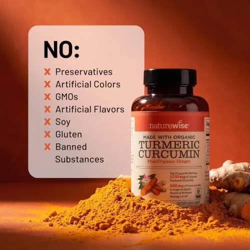 NatureWise Turmeric Curcumin 2250mg Supplement with BioPerine, 90 Capsules | Supports Joint & Wellness thumbnail 8