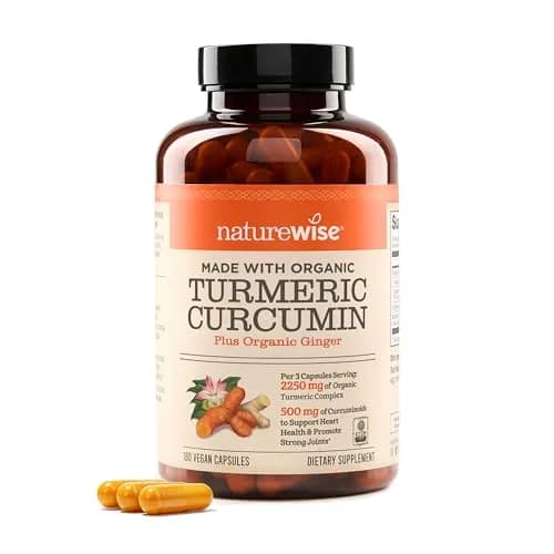 NatureWise Turmeric Curcumin 2250mg Supplement with BioPerine, 180 Capsules | Supports Joint & Overall Wellness thumbnail 1