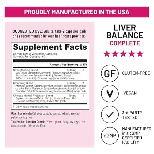 NatureWise Liver Balance Detox Supplement - Vegan, 120 Capsules | Supports Liver Function & Cleansing thumbnail 5