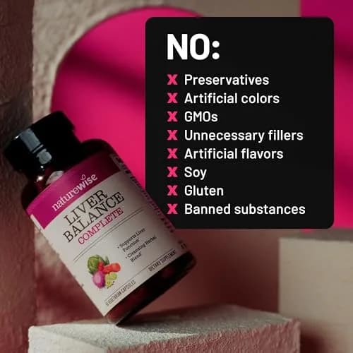 NatureWise Liver Balance Detox Supplement - Vegan, 120 Capsules | Supports Liver Function & Cleansing thumbnail 8