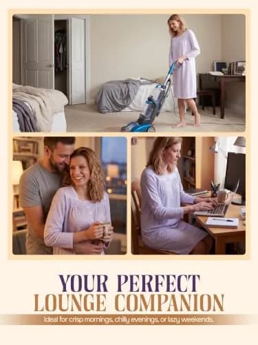 Casual Nights Women's Long Sleeve Dot Nightgown - Purple - Large | Soft Cotton Blend Sleepwear for Relaxed Comfort thumbnail 5