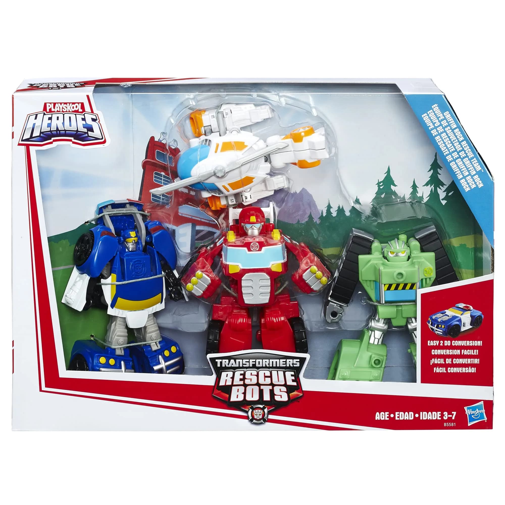Transformers Rescue Bots Griffin Rock Team Action Figures 4-Pack | Easy 1-Step Conversion - view 3