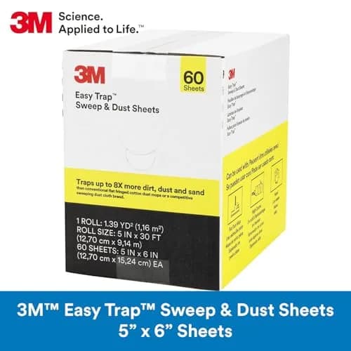 3M Easy Trap Sweep and Dust Sheets Roll 60 Sheets (15.24cm x 15.24cm) | Traps 8X More Dirt thumbnail 2
