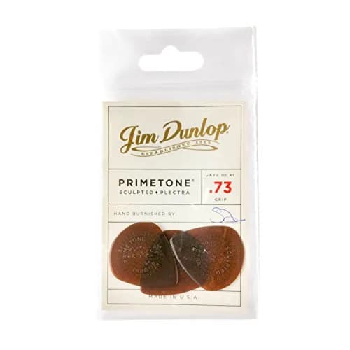 Jim Dunlop Primetone Jazz III XL Grip Picks .73mm (3-Pack) | Sculpted Edges for Articulate Runs thumbnail 4
