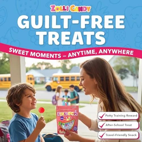 Zollipops Sugar-Free Cherry Flavor Clean Teeth Pops 95g (3.1 oz) | Dentist-Approved Sugar-Free Lollipops thumbnail 4