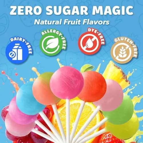 Zollipops Sugar-Free Cherry Flavor Clean Teeth Pops 95g (3.1 oz) | Dentist-Approved Sugar-Free Lollipops thumbnail 3