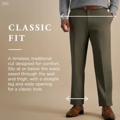 Haggar Premium No Iron Khaki Classic Fit Expandable Waist Flat Front Pant, Toast, 36x32 | Versatile Business Casual thumbnail 4