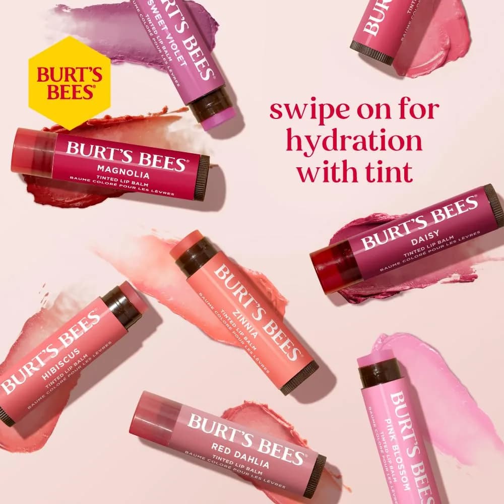 Burt's Bees Tinted Lip Balm, Red Dahlia, 4.25g (0.15 Oz) | 8 Hours Hydration - view 7