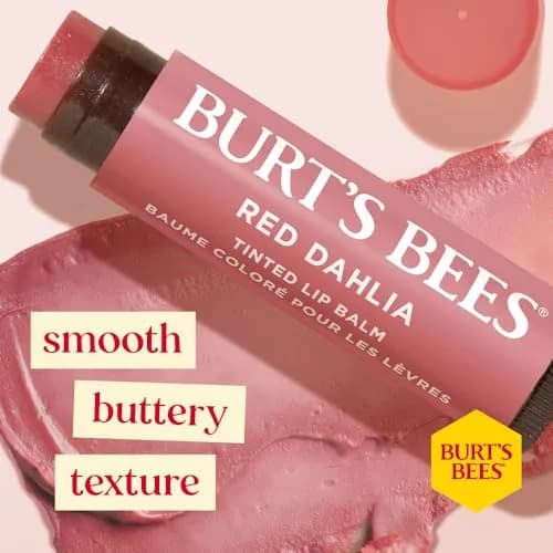 Burt's Bees Tinted Lip Balm, Red Dahlia, 4.25g (0.15 Oz) | 8 Hours Hydration thumbnail 2