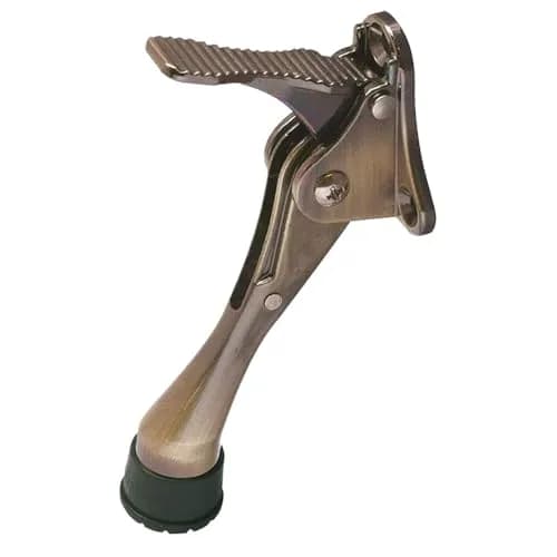 HA SHI Kickdown Heavy Duty Door Stopper 4 Inch | Antique Bronze, Hands-Free, Adjustable, Durable thumbnail 1