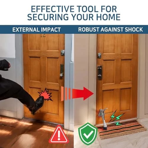 HA SHI One Touch Kickdown Door Stopper Satin Nickel 4 Inch | Hands-Free, Adjustable, Durable thumbnail 4