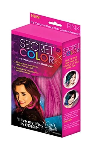 Allstar Innovations Secret Color Hair Extensions, Pink | 14" Synthetic Long Straight Hair for Women & Teens thumbnail 1