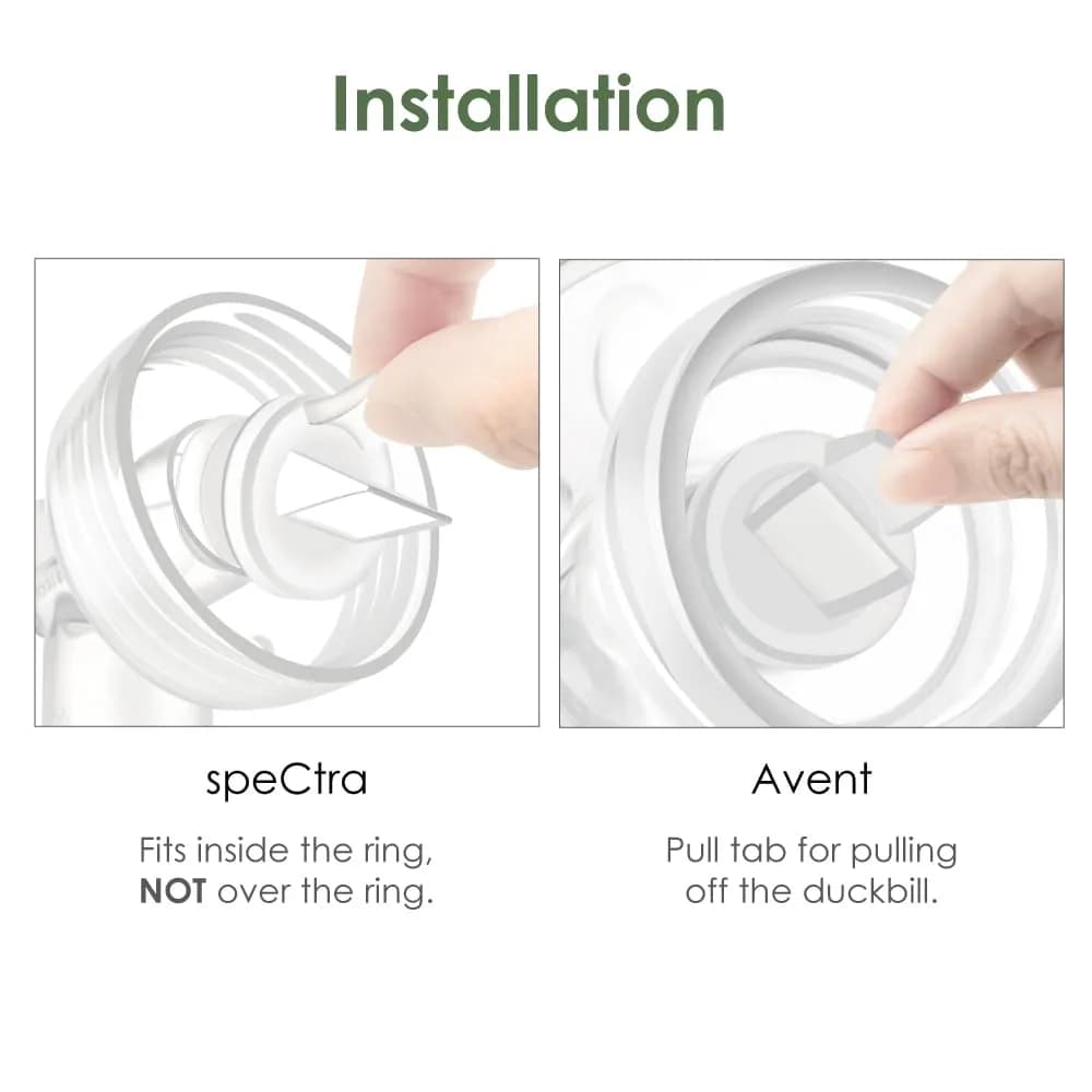 Maymom 2nd Generation Pump Valves with Pull Tab for Spectra S1, S2, Avent Comfort Pumps (4 pc, Clear White) | BPA-Free Silicone - view 6
