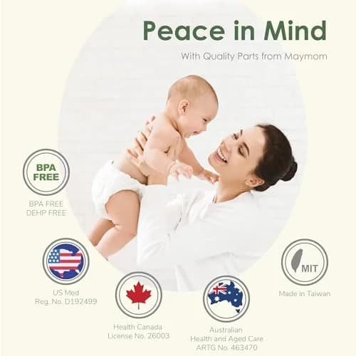 Maymom 2nd Generation Pump Valves with Pull Tab for Spectra S1, S2, Avent Comfort Pumps (4 pc, Clear White) | BPA-Free Silicone thumbnail 2