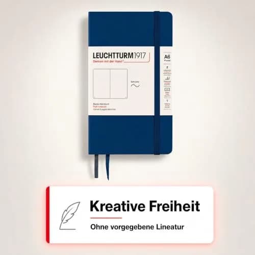 LEUCHTTURM1917 Notebook Softcover Pocket A6-123 Pages Navy | Lightweight, Practical & Durable thumbnail 6