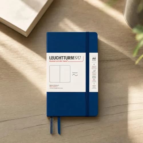 LEUCHTTURM1917 Notebook Softcover Pocket A6-123 Pages Navy | Lightweight, Practical & Durable thumbnail 3
