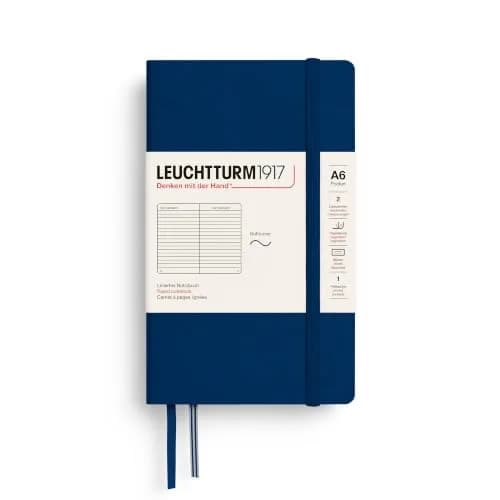 LEUCHTTURM1917 Notebook Softcover Pocket A6-123 Pages Navy | Compact, Ruled, Acid-Free Paper thumbnail 1