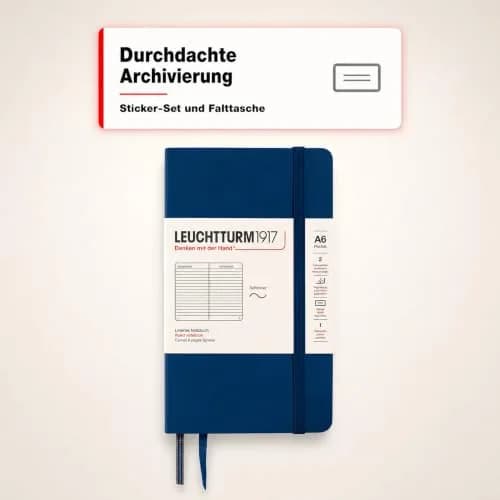LEUCHTTURM1917 Notebook Softcover Pocket A6-123 Pages Navy | Compact, Ruled, Acid-Free Paper thumbnail 4